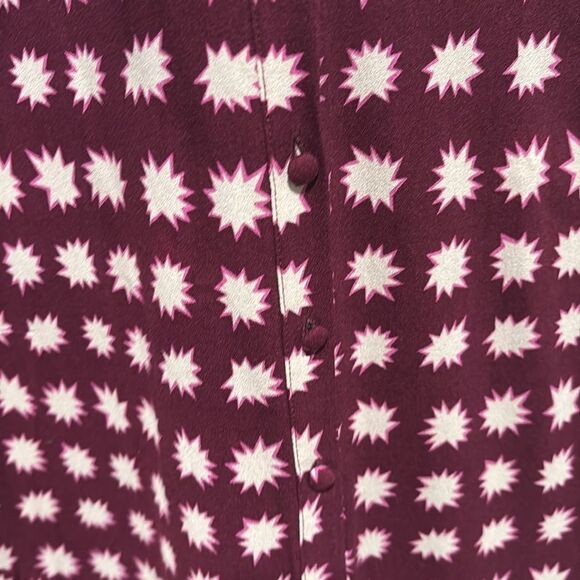 Boden Burgundy Starburst Tiered Dress Size US 6 - Picture 8 of 9